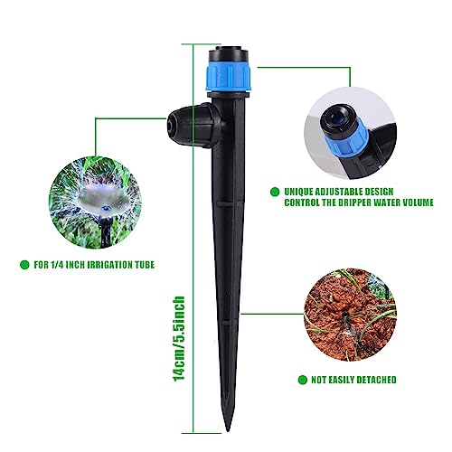 FULAIERGD Drip Irrigation Emitters with Adjustable 360 Degree Water Flow Drippers Sprayer for 1/4 inch Tubing, Garden Drippers Sprayer Perfect for House Garden Watering System. (25pcs-Blue 360 Degree Sprayer) - Image 3