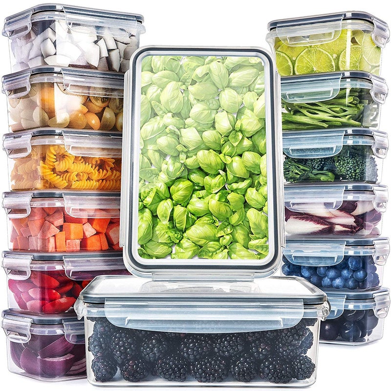 fullstar 28-Piece Plastic Food Storage Containers with Lids (14 Containers & 14 Lids) - Leakproof, BPA-Free, Meal Prep Containers, Reusable Lunch Storage Set for Kitchen Organization (Pack of 28) - Image 1