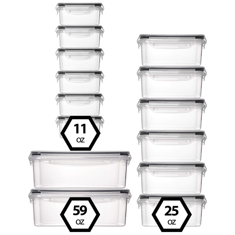 fullstar 28-Piece Plastic Food Storage Containers with Lids (14 Containers & 14 Lids) - Leakproof, BPA-Free, Meal Prep Containers, Reusable Lunch Storage Set for Kitchen Organization (Pack of 28) - Image 2