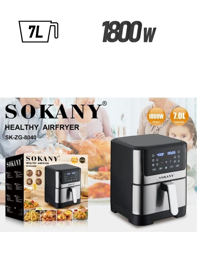 سوكاني مقلاة هوائية سوكاني، 7 لتر، 1800 واط، SK-ZG-8040 - Image 1