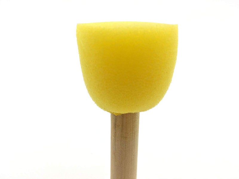 RRJ 5 Sizes Yellow Sponge Dabber Wooden Handle Foam Brush Furniture Art Crafts Painting Tool Supplies Painting Stipple Set DIY Painting Tools for Kids - Image 2