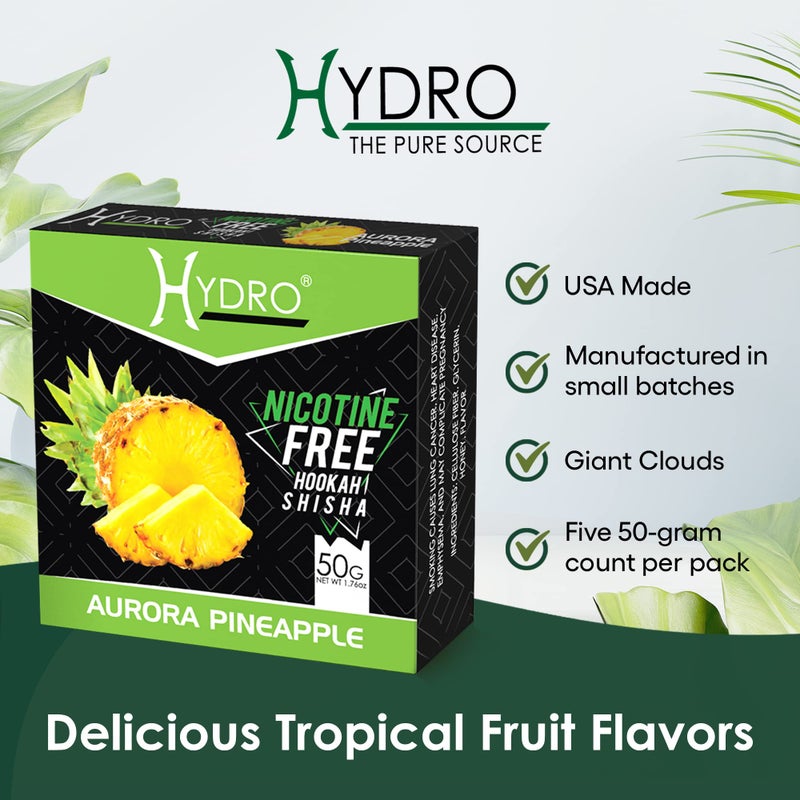Hydro Hookah Flavors Bundle - Tobacco Free & Nicotine Free Shisha Double Apple, Strawberry, Mango, Watermelon and Pineapple Flavors - Natural, Long-Lasting, Smooth Taste, 50-Gram Packs (Pack of 5) - Image 4