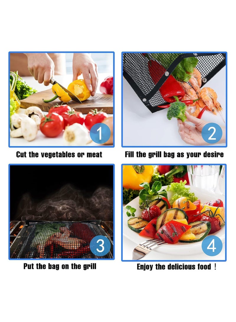 Zerone- Barbecue Bag, Non-Stick Mesh Grilling Bag，High Temperature Resistance BBQ Bake Net Bag for Meat Fish Vegetable and Outdoor Picnic Cooking Tool - Image 3