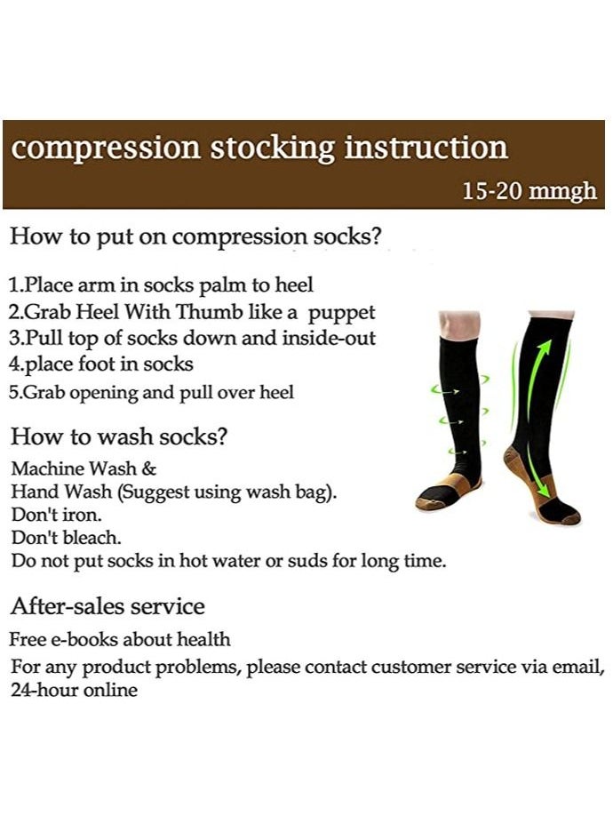 SYOSI Copper Compression Socks for Women & Men Circulation - Best for Running, Athletics, Cycling, Nurses, Flight, and Traveling (8 Pairs)  - Image 3
