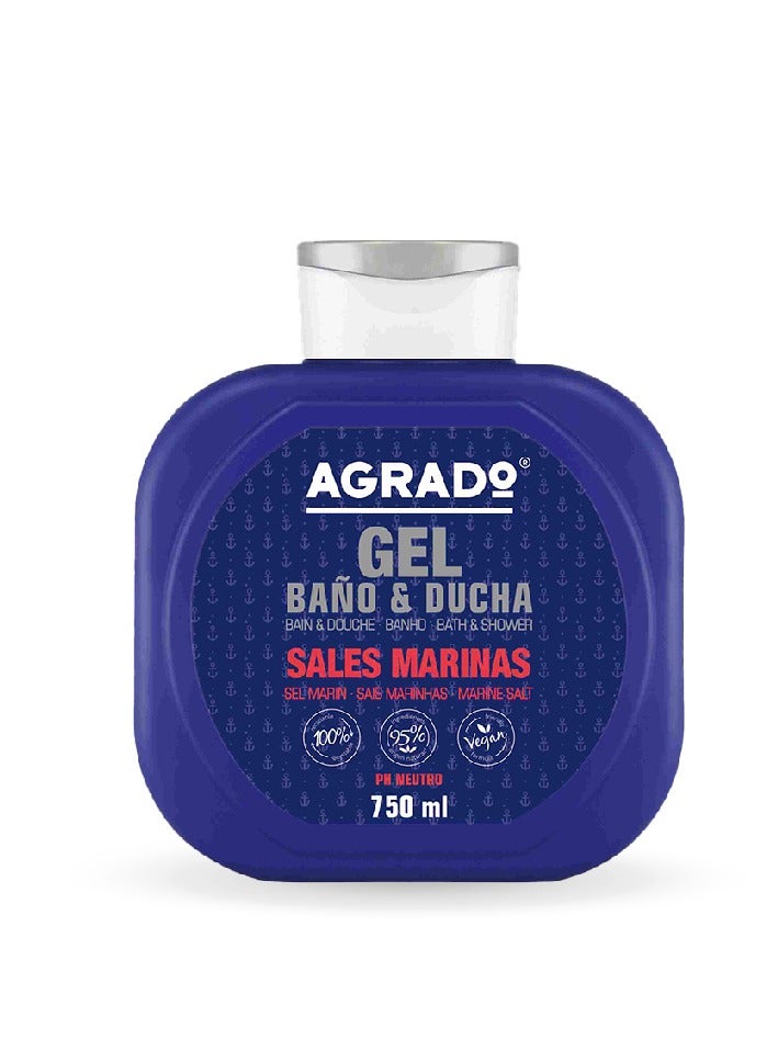 AGRADO MARINE SALTS BATH AND SHOWER GEL 750ML