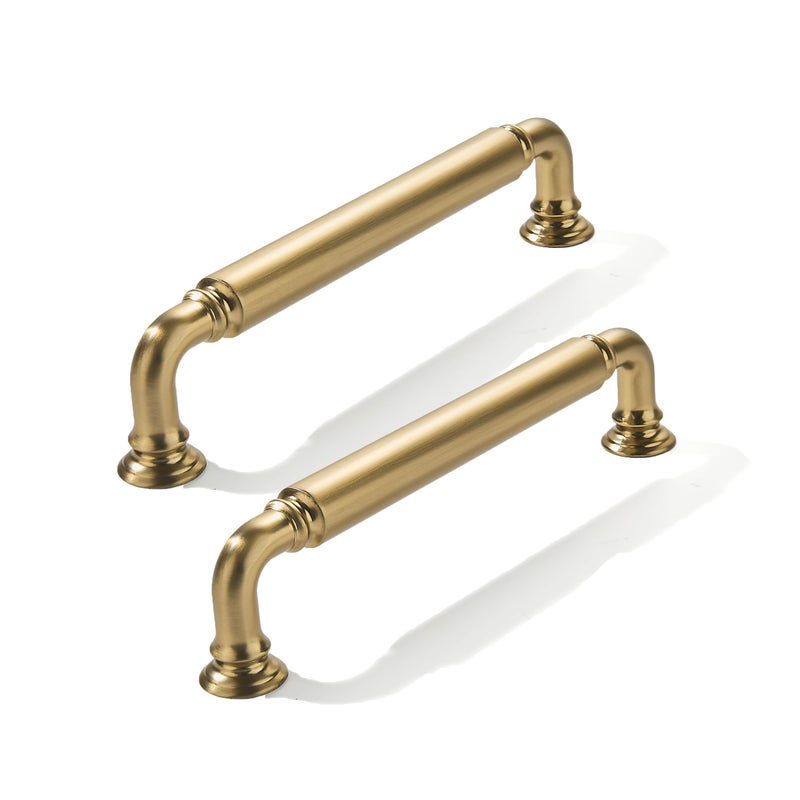 CABDM 10 Pack 5 Inch Hole Center Champagne Bronze Cabinet pulls Champagne Brass HeavyDuty Solid Cabinet Handle Hardware Suitable for cabinets Dressers Kitchens and Bathroom cabinets - Image 2