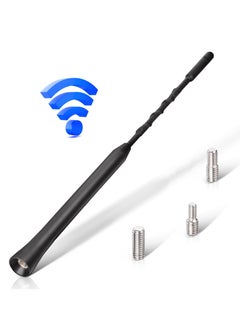 SYOSI Car Antenna, Universal Replacement Radio Aerial Mast, AM/FM/DAB, Rod Roof Antenna with M4 M5 M6 Screws 23cm  - Image 1