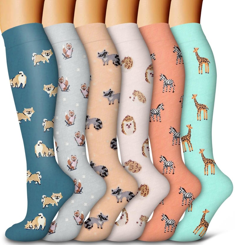 Bluemaple 6 Pack Copper Compression Socks for Women and Men Circulation-Best Support for Medical, Running,Nursing,Athletic - Image 1