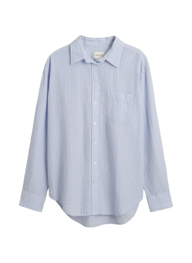 غانت Relaxed Fit Tonal Striped Seersucker Shirt