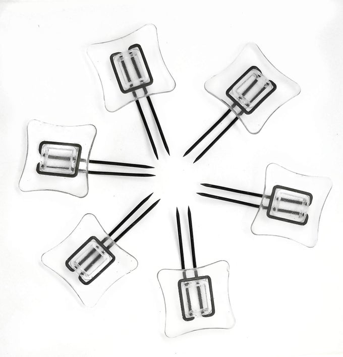 RUG SETTLERS RUG PINS PACK OF 6 RUG ANCHORS SECURE A RUG OVER A RUG ANTI SLIP PINS FOR MATS RUNNERS PLASTIC SHEETS AND THROWS