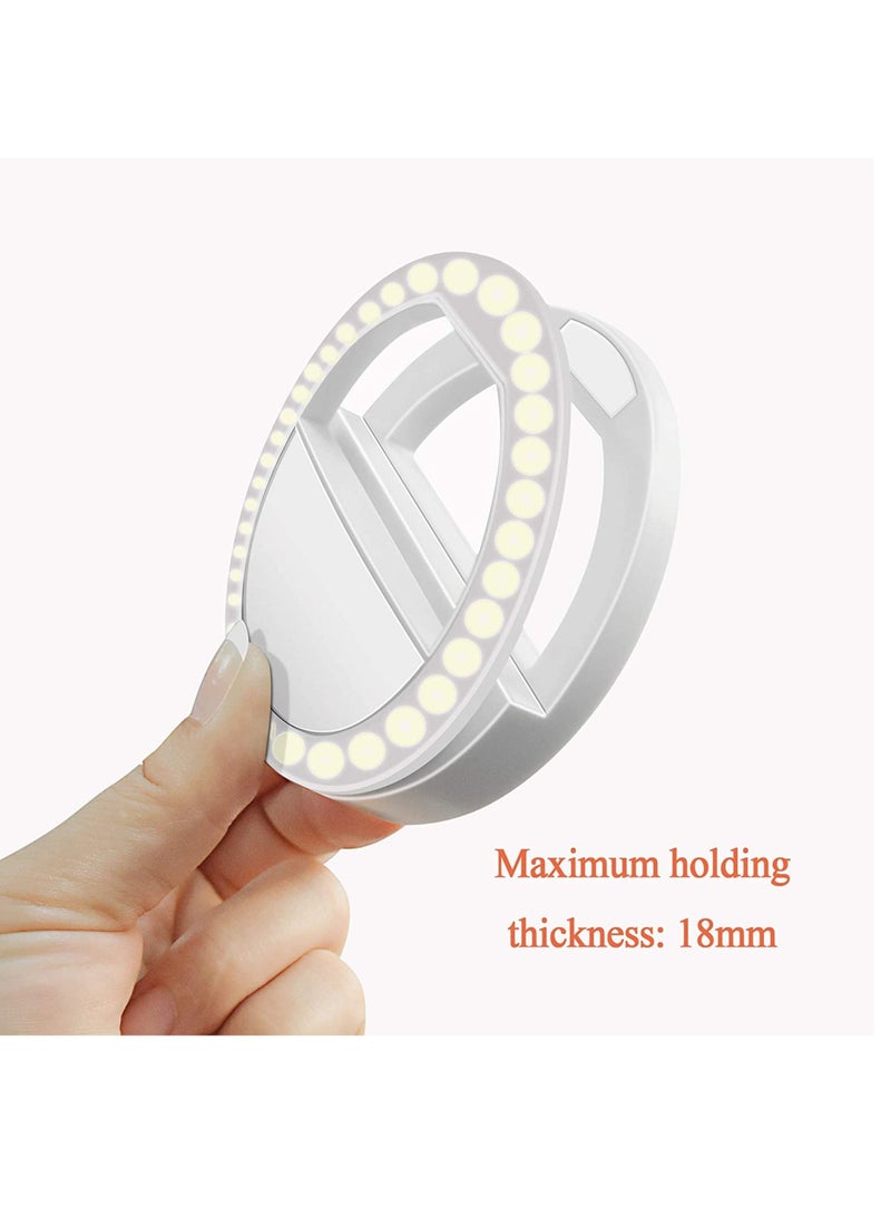 LEDIN Selfie Ring Light,Rechargeable Portable Clip on Selfie Fill Light with iPhone/Android Smart Phone Photography,Camera Video,Girl Makes up (White)  - Image 4
