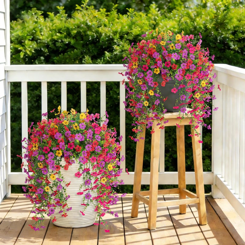 Hrobek 8 PCS Fake Artificial Hanging Flowers for Outdoors Decoration, Faux UV Resistant Artificial Outdoor Flowers, Fake Plants Look Real Daisy No Fade Spring Decor for Porch Home Patio Balcony and Yard - Image 5