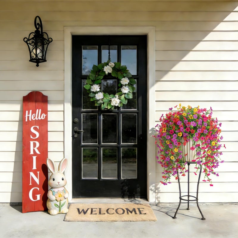 Hrobek 8 PCS Fake Artificial Hanging Flowers for Outdoors Decoration, Faux UV Resistant Artificial Outdoor Flowers, Fake Plants Look Real Daisy No Fade Spring Decor for Porch Home Patio Balcony and Yard - Image 3