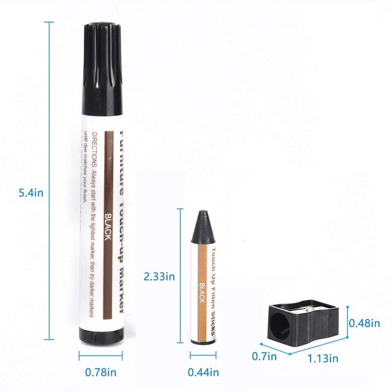 SEISSO Furniture Repair kit, Wood Scratch Cover Markers*6 and Wax Filler Sticks*6 with Sharpener- 13Pack, Furniture Markers Touch Up Kit for Cover Ups Wooden Floors, Tables, Desks, Carpenters, Stains - Image 5