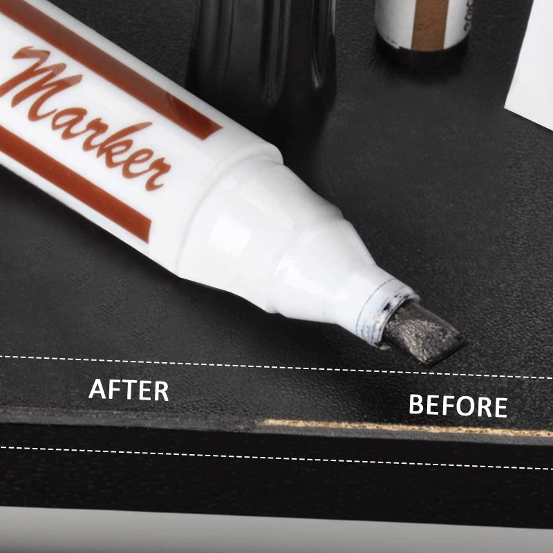 SEISSO Furniture Repair kit, Wood Scratch Cover Markers*6 and Wax Filler Sticks*6 with Sharpener- 13Pack, Furniture Markers Touch Up Kit for Cover Ups Wooden Floors, Tables, Desks, Carpenters, Stains - Image 4