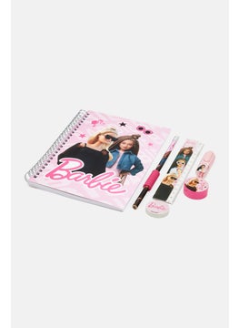 Barbie 6 Pieces Notebook Stationary Set, Pink  - Image 3