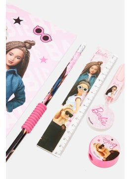 Barbie 6 Pieces Notebook Stationary Set, Pink  - Image 4