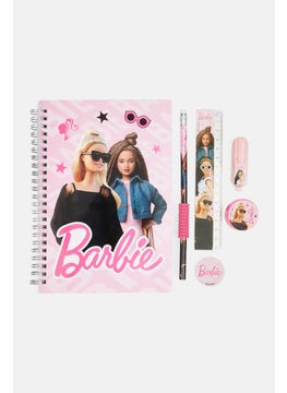 Barbie 6 Pieces Notebook Stationary Set, Pink  - Image 2