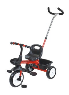 Tricycle Stroller, Baby Push Trike, Kids First Bike, Pushchair, with Parent Handle (Red)