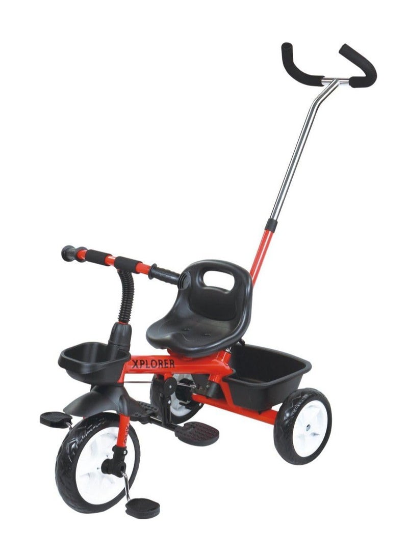 Explore - Tricycle Stroller, Baby Push Trike, Kids First Bike, Pushchair, with Parent Handle (Red) - Image 1