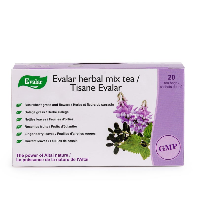 Evalar Buckwheat Nettles Galega Rosehip Lingonberry Evalar Tea Altai Siberia 20 Tea bags Herbal Mix - Image 1