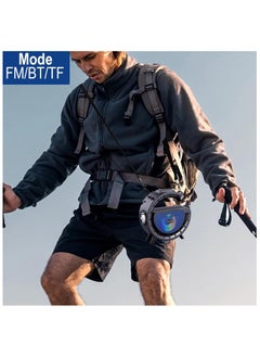 General Solar Bluetooth Speaker G-Shape Portable Radio Speaker Support/FM Radio/TF Card 1200mAh Battery Powered Wireless Speakers with LED Lights for Outdoor Indoor Party Camping Hiking Cycling  - Image 2