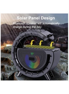 General Solar Bluetooth Speaker G-Shape Portable Radio Speaker Support/FM Radio/TF Card 1200mAh Battery Powered Wireless Speakers with LED Lights for Outdoor Indoor Party Camping Hiking Cycling  - Image 3