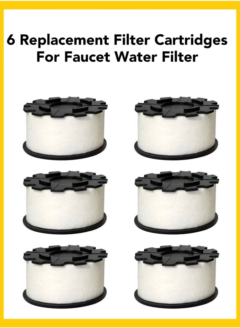 Oasis Casa 6pcs Replacement Filter Cartridge Refill Filter for Faucet Water Purifier Filter, Replaceable Tap Water Filter for Home Drinking, Bathroom Washbasin, Kitchen Sink, Bath Tub, Remove Impurities Chlorine  - Image 1