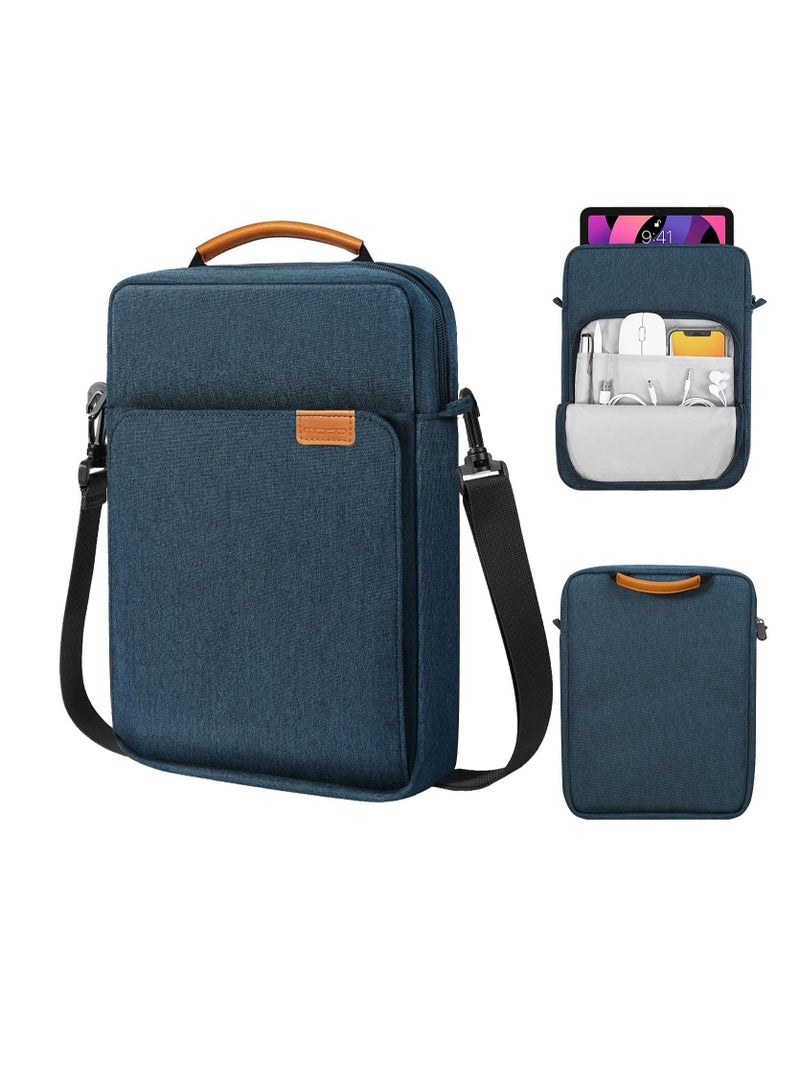 general Tablet Sleeve Bag Case with Shoulder Strap for iPad 10.2 2021-2019, iPad 10th Generation 2022, iPad Air 5/4 10.9, iPad Pro 11 2022-2018, Galaxy Tab S9/S8/A8/A7 2023（Navy Blue） - Image 1