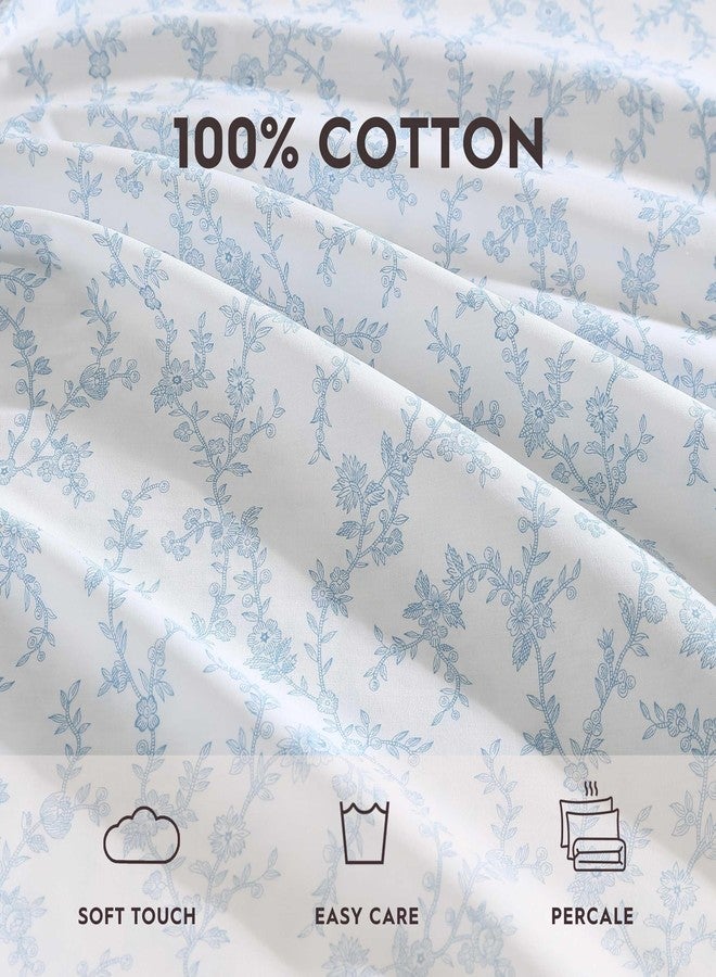 Laura Ashley - Standard Pillowcase Set, Breathable Percale Cotton Bedding, Floral Home Decor (Victoria Blue, 2 Piece) - Image 4