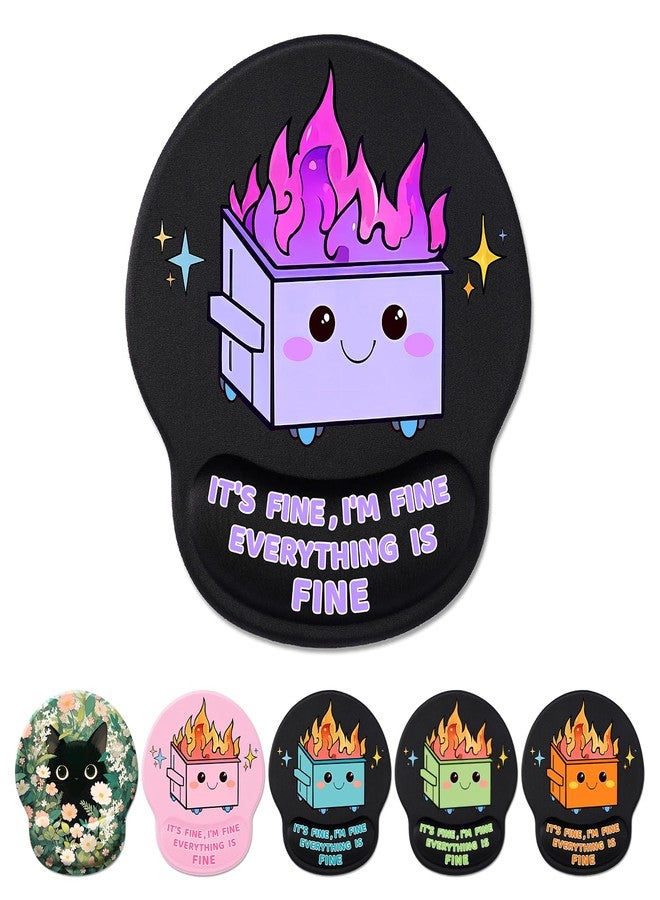 Hancynir Ergonomic Mouse Pad with Wrist Support, Cute Funny Gel Mouse Pads Wrist Rest, Dumpster on Fire Comfortable Computer Mousepad for Gaming Laptop Work Home Desk Accessories Office Supplies Decor - Image 1