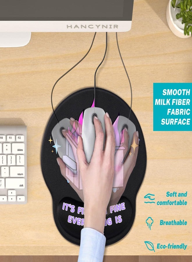 Hancynir Ergonomic Mouse Pad with Wrist Support, Cute Funny Gel Mouse Pads Wrist Rest, Dumpster on Fire Comfortable Computer Mousepad for Gaming Laptop Work Home Desk Accessories Office Supplies Decor - Image 5
