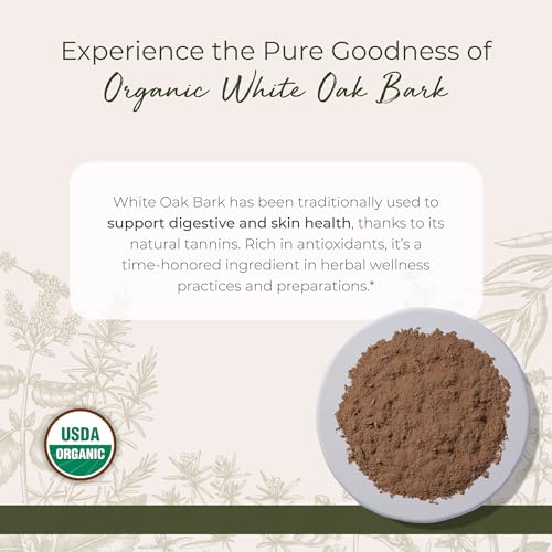 Starwest Botanicals White Oak Bark Powder Organic - Dried Herb for Tea & Natural Herbal Blends, Pure Quercus Alba, Certified Kosher, Non-GMO - 4 oz Pouch - Image 2