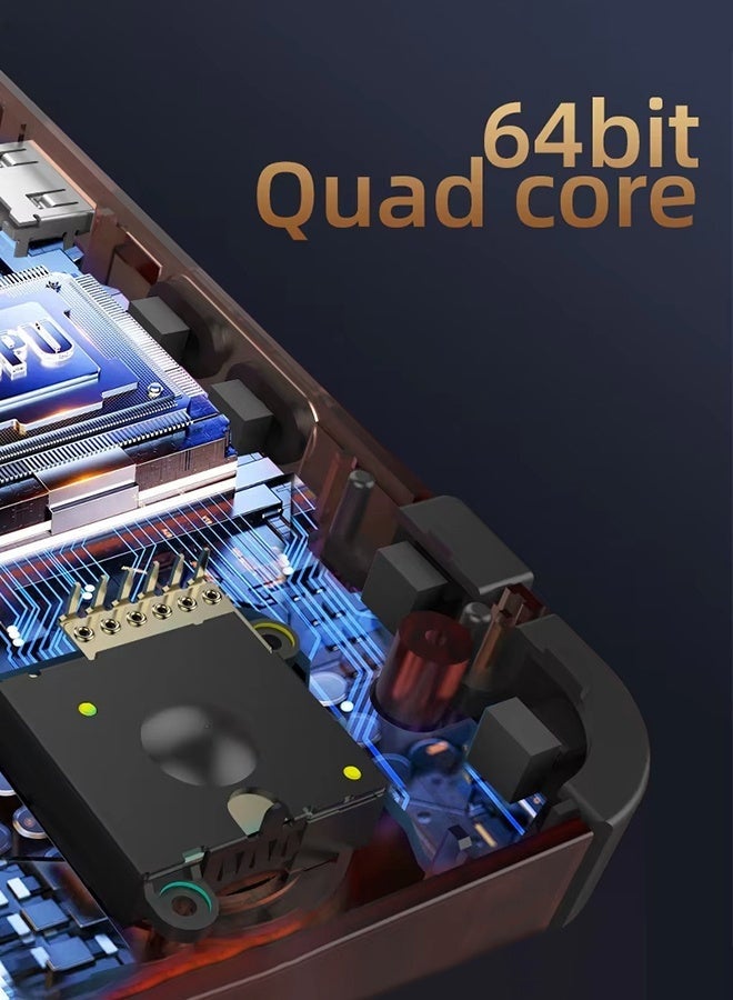  أمباون وحدة تحكم ألعاب محمولة R36H ريترو بنظام Linux مفتوح المصدر، وحدة معالجة مركزية Cortex-A35، بطاقة TF سعة 128 جيجابايت تأتي مع أكثر من 30000 لعبة كلاسيكية، شاشة IPS مقاس 3.5 بوصة وحدة تحكم ألعاب محمولة كلاسيكية محمولة - برتقالي - Image 3