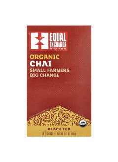 Equal Exchange Equal Exchange, Organic Chai Black Tea, 20 Tea Bags, 1.41 oz (40 g)  - Image 1