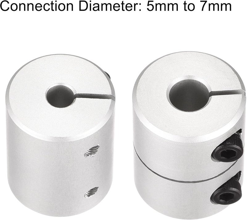 uxcell 2pcs 5mm to 7mm Shaft Coupling 25mmx20mm Coupler Aluminum Alloy Joint Motor for 3D Printer CNC Machine DIY Encoder - Image 4