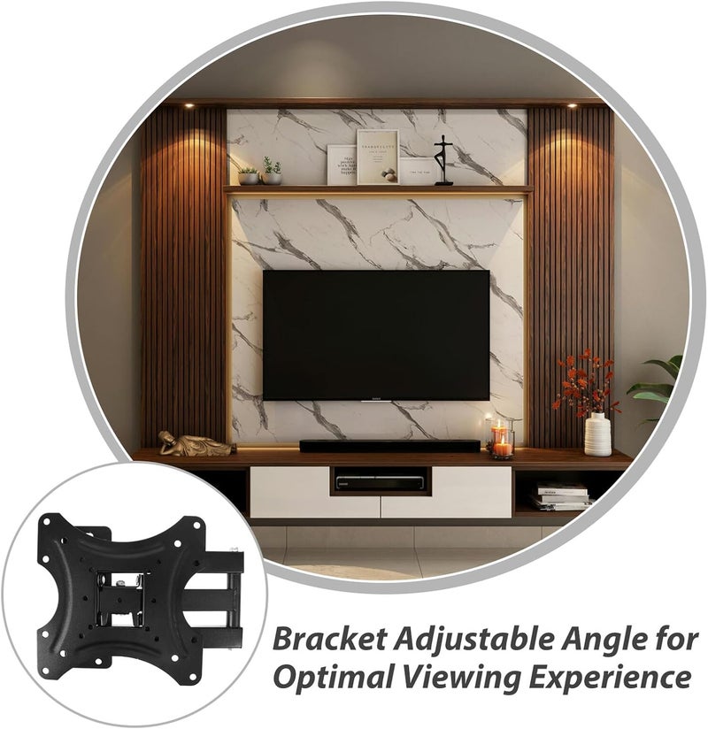 Operitacx Universal 17-42 Inch Telescoping Wall Mount Tv Bracket for 32-43 Inch Tvs, Full Motion Swivel and Tilt Monitor Wall Bracket Compatible with Flat Screen Displays for Home - Image 3