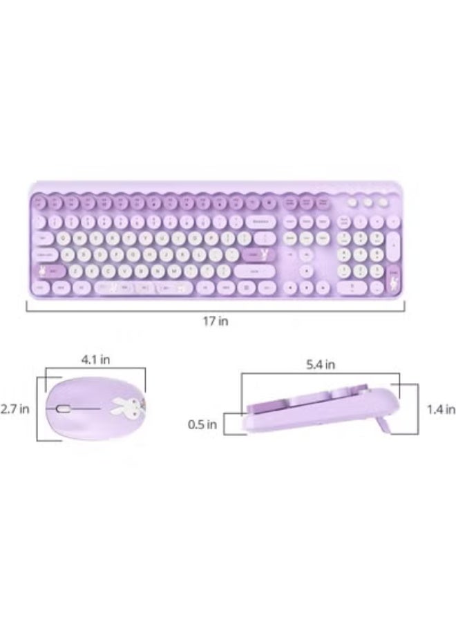 Wireless Keyboard and Mouse Set – Retro Typewriter Design – Full-Size Silent Keys with Number Pad – 2.4GHz for Home & Office - Image 2