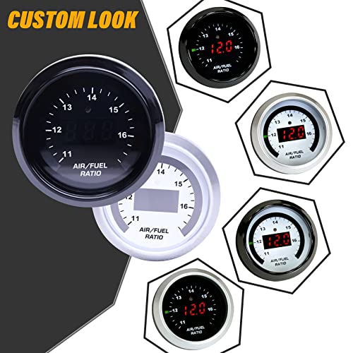 FHRHRY Wideband UEGO Air/Fuel Ratio Gauge 52mm (2-1/16”) with 4.9 LSU Sensor, Digital AFR Controller Gauge, Wideband O2 Control Sensor kit | 0-5V Analog Output (10-20 AFR Range) - Image 4