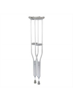 BodyMed Aluminum Crutches, Adult, Tall, 5' 10"–6' 6" – Pair of Lightweight, Height Adjustable Crutches – Includes Padded Underarm Cushions, Hand Grips, & Rubber Tips – Max. Weight Capacity 300 lb.  - Image 1