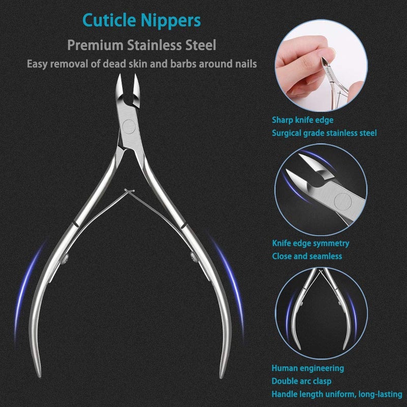 Pingispower Cuticle Trimmer with Pusher, 3PCS Professional Cuticle Nippers and Cuticle Remover Tool, Premium Stainless Steel Durable Manicure Kit for Women Fingernails and Toenails - Image 2