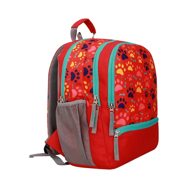 نيفيا Nivia Paws School Bag - Red/Aqua