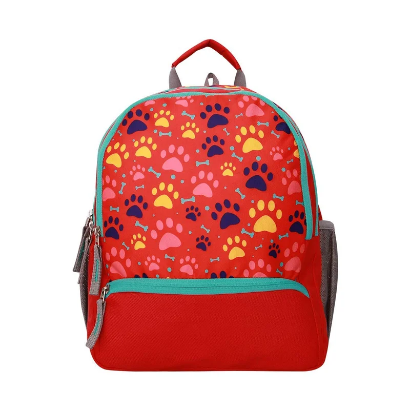 نيفيا Nivia Paws School Bag - Red/Aqua