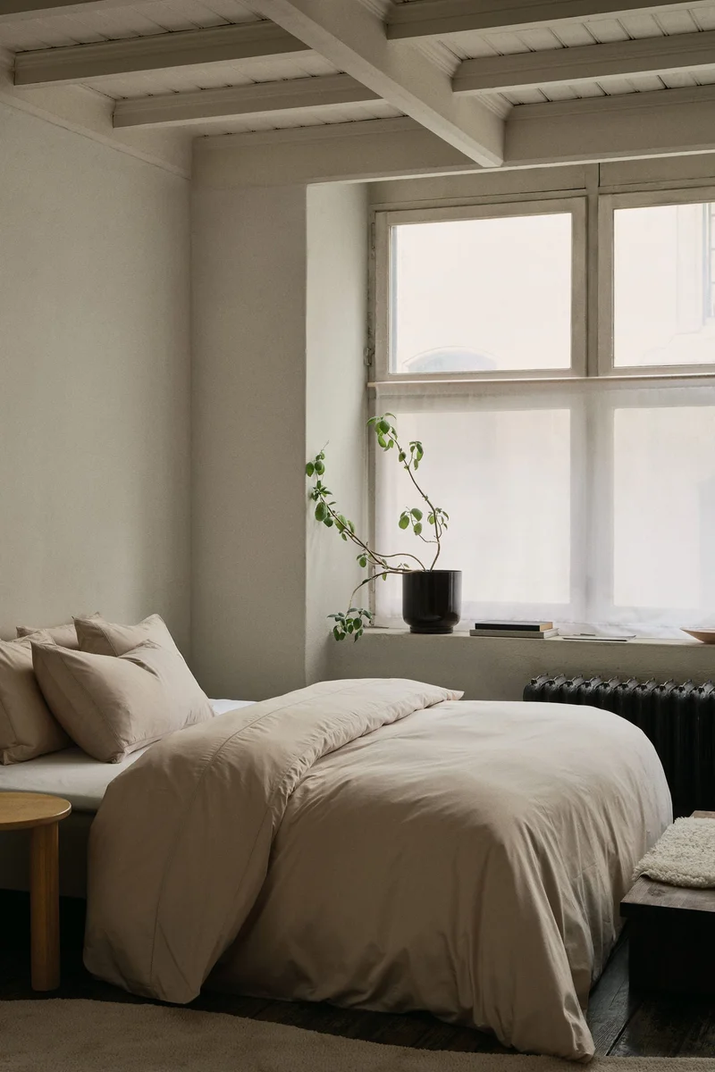 اتش اند ام طقم غطاء لحاف مقاس double/king من قطن مصري