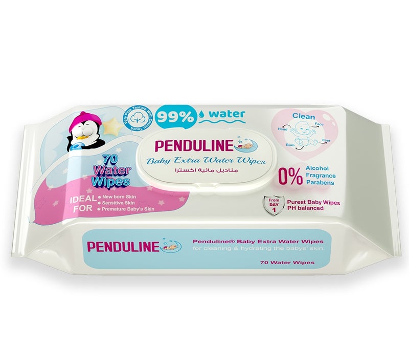 Penduline Baby Wipes With Extra 99% Water |70pcs | Calendula | Safe for New Born | Sensitivie Skin | Zero Alcohol - Fragrance - Parabens - Image 3