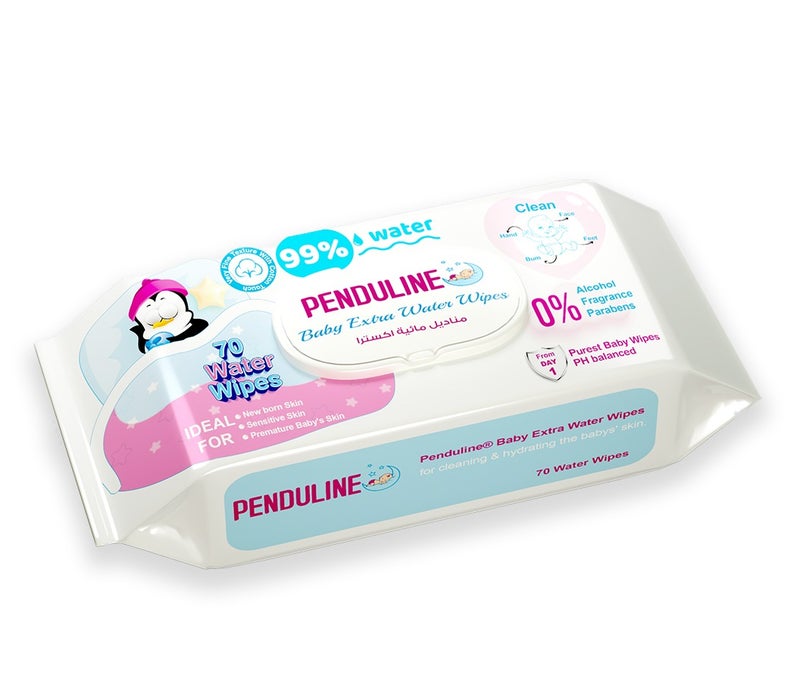 Penduline Baby Wipes With Extra 99% Water |70pcs | Calendula | Safe for New Born | Sensitivie Skin | Zero Alcohol - Fragrance - Parabens - Image 4