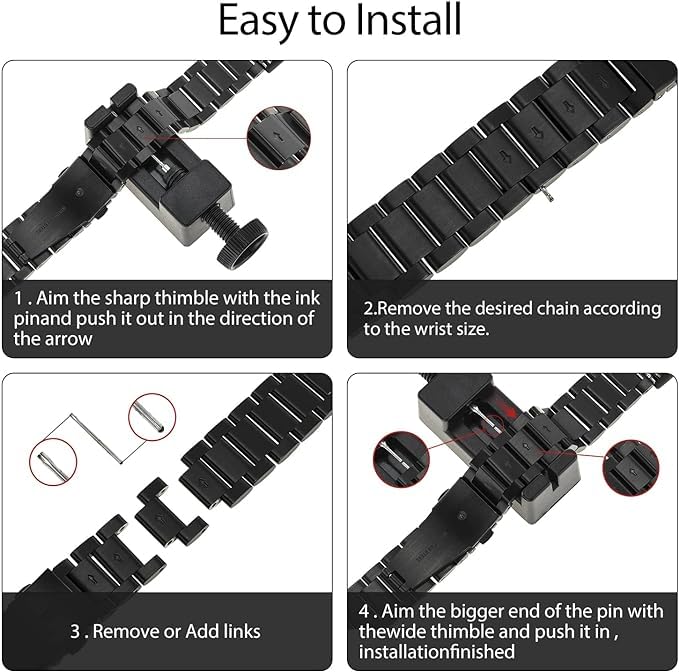 Meyaar No Gaps Heavy Metal Stainless Steel Bands Compatible with Samsung Galaxy Watch 6/5/4 Band 40mm/44mm Galaxy Watch 6/4 Classic Band 42/43/46/47mm Galaxy Watch 5 Pro 45mm Replacement Strap Women Men (Silver Steel Strap + Adjustable Tool) - Image 3