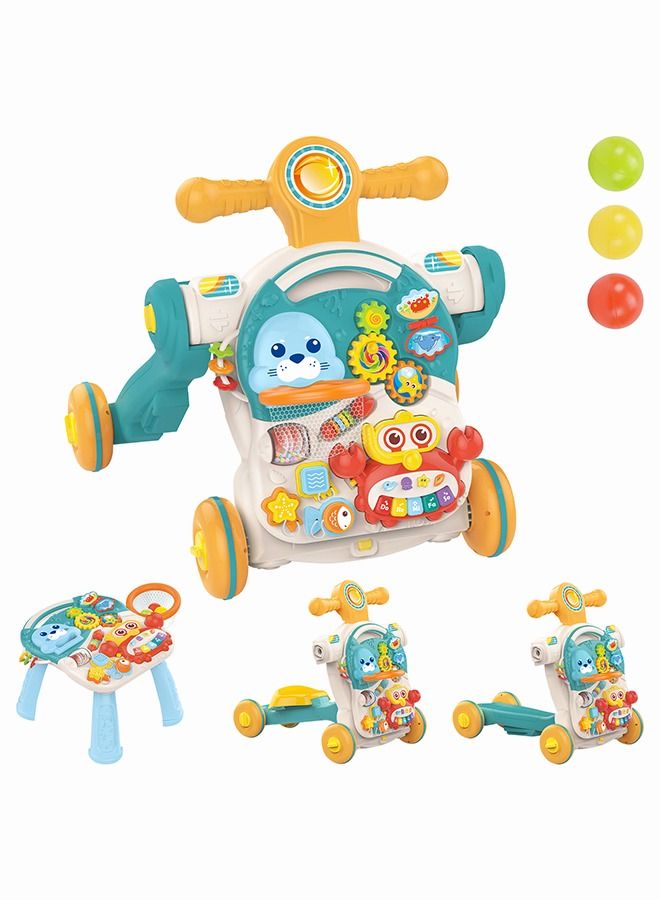 MEBEGIN Sit to Stand Baby Learning Walker Toys with Wheels and Kick and Play Piano Gym Mat Early Educational Toy Gift for Boys Girls  - Image 2