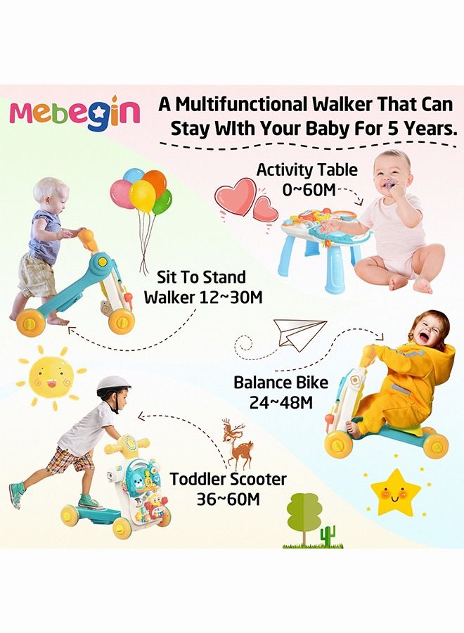 MEBEGIN Sit to Stand Baby Learning Walker Toys with Wheels and Kick and Play Piano Gym Mat Early Educational Toy Gift for Boys Girls  - Image 3