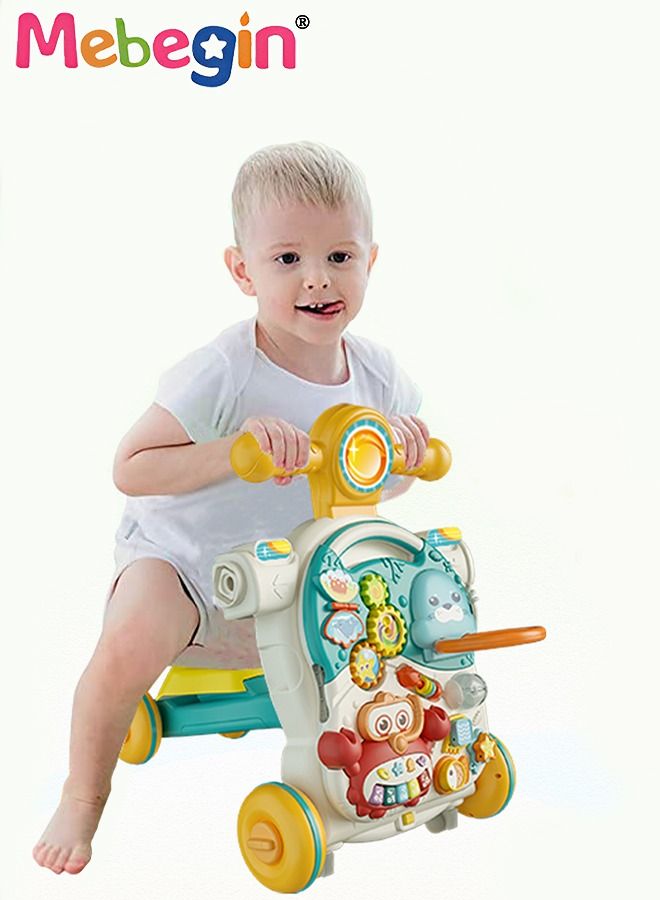 MEBEGIN Sit to Stand Baby Learning Walker Toys with Wheels and Kick and Play Piano Gym Mat Early Educational Toy Gift for Boys Girls  - Image 1